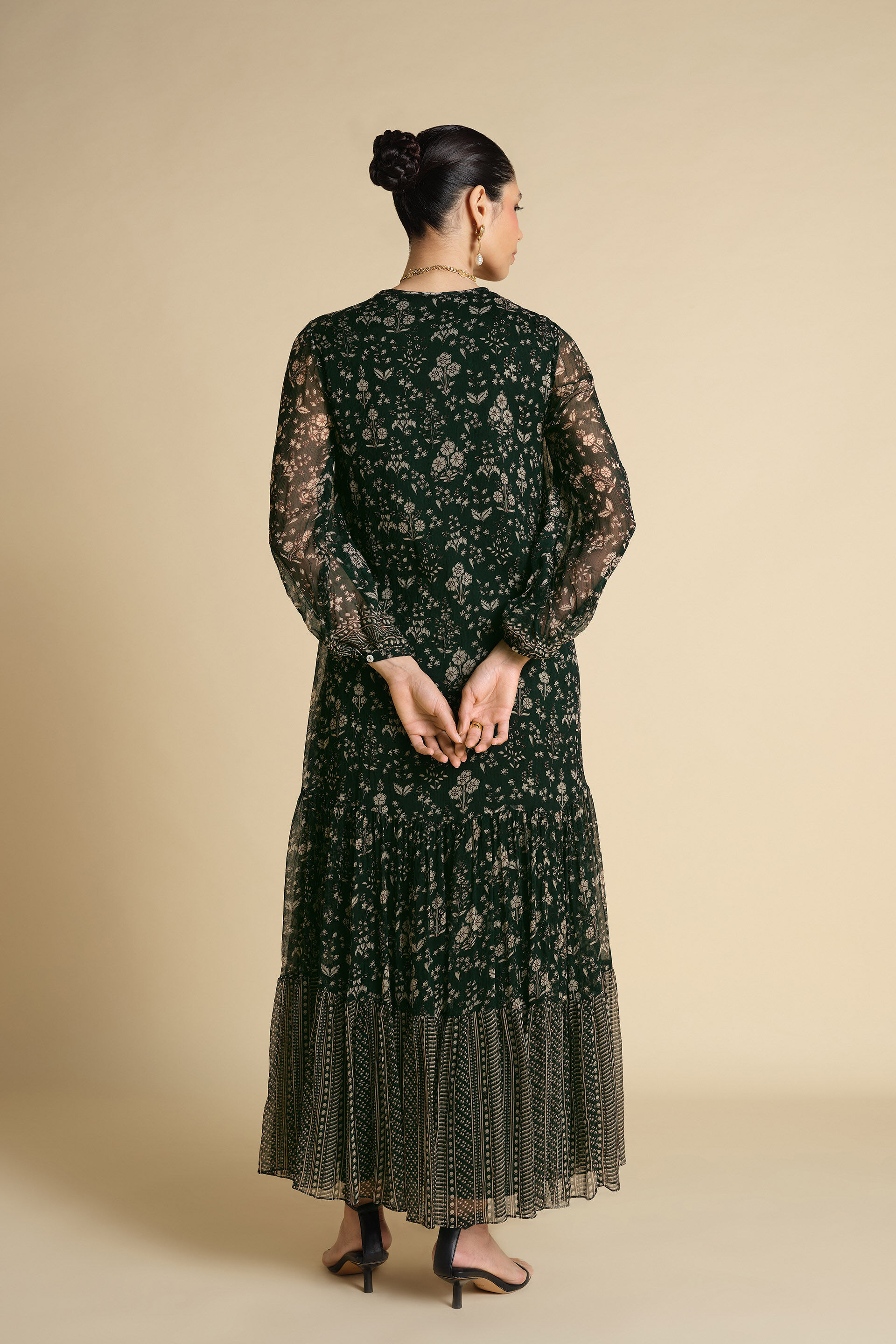 Sithara Printed Kaftan - Green, Green, image 2